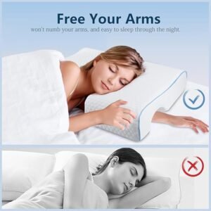 Side Sleeper Pillow for Adults with Arm Hole, Memory Foam